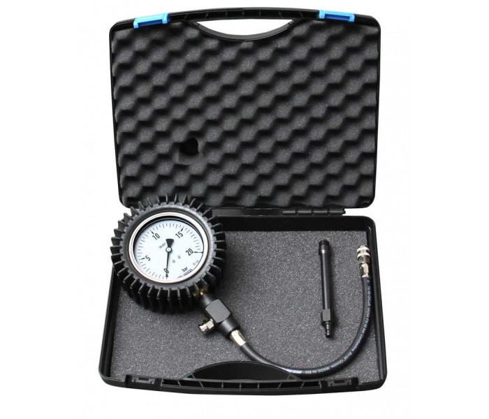 Compression pressure tester for petrol engines with a pressure gauge 100mm in class 1